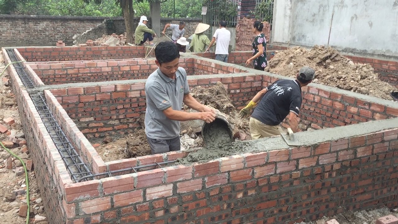Technology Building Traditional Concrete Beams Foundation - Houses Construction