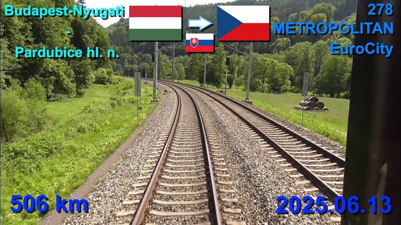 Route Budapest.Nyugati-Szob-Bratislava-Břeclav-Brno-Pardubice, 278 METROPOLITAN EC(Bp.Nyugati-Praha)