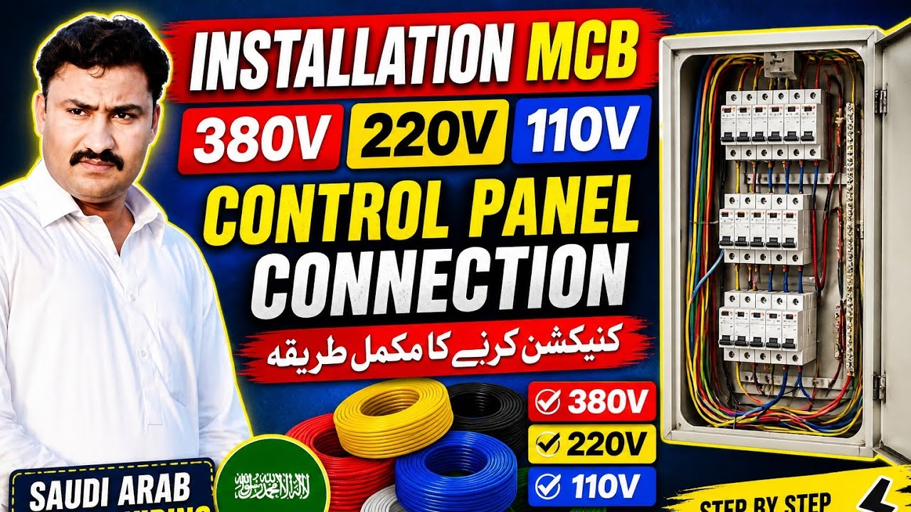 Installation Mcb 380V 220V 110V Control Penal Connection Kese Kia Jata He/Saudi Arb Me House Wiring