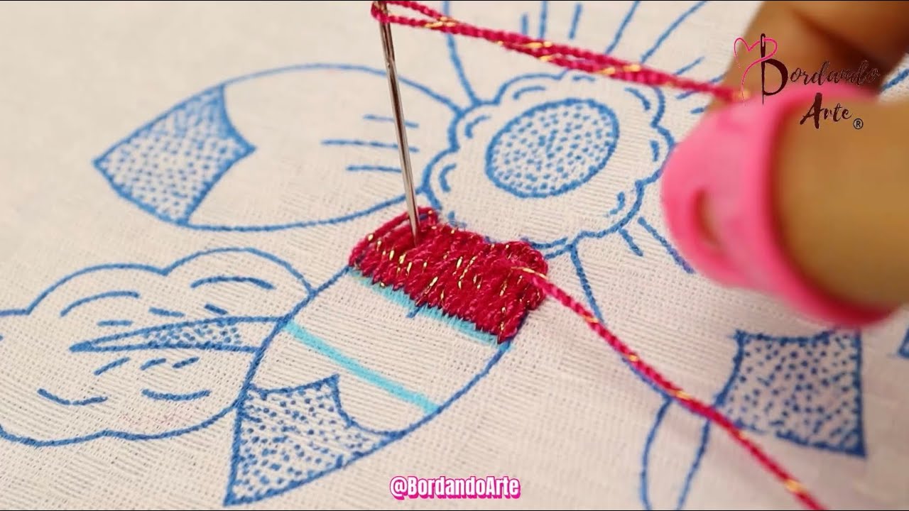 ¡El Secreto del Bordado Fantasía! 🌸 Puntada Facil para Flores