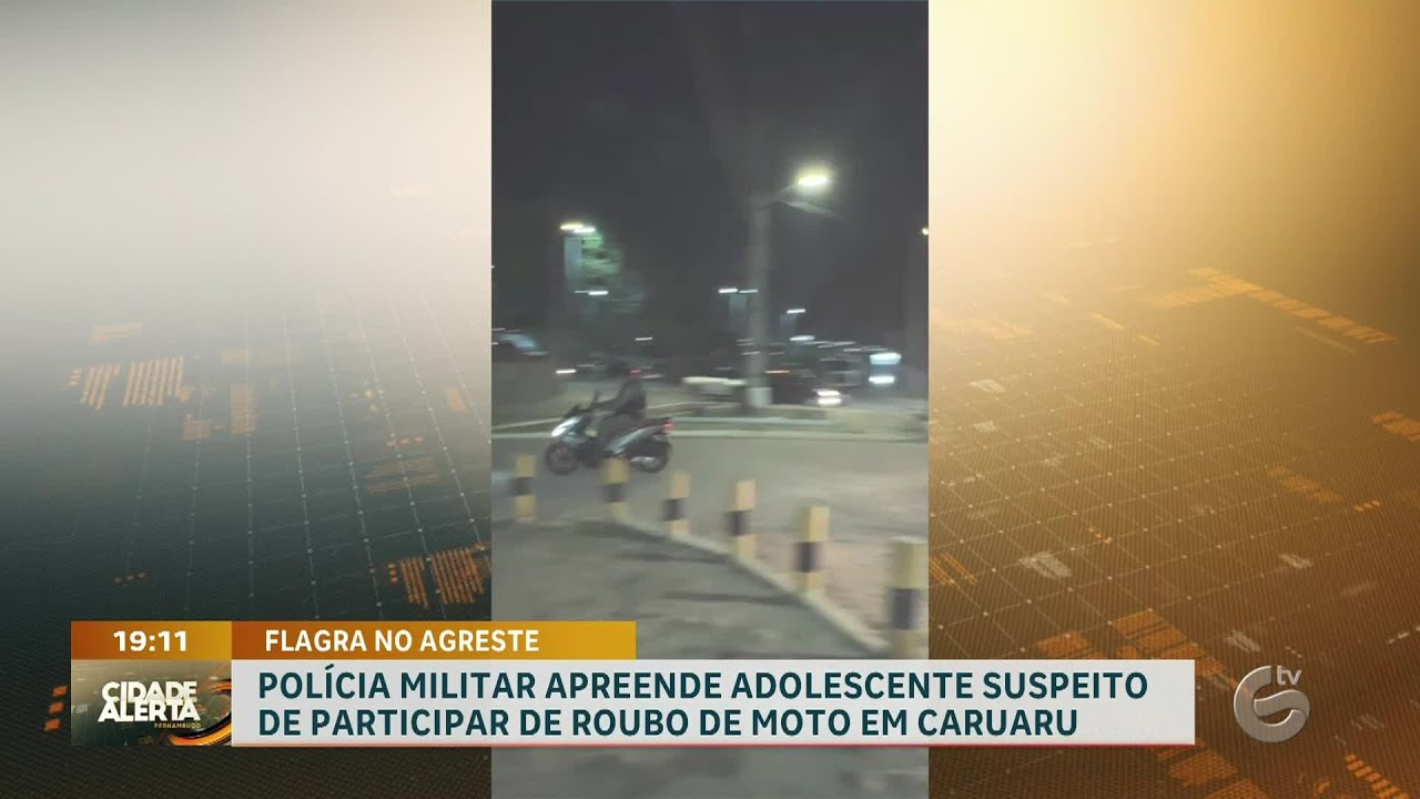 Polícia Militar aprende adolescente suspeito de participar de roubo de moto em Caruaru