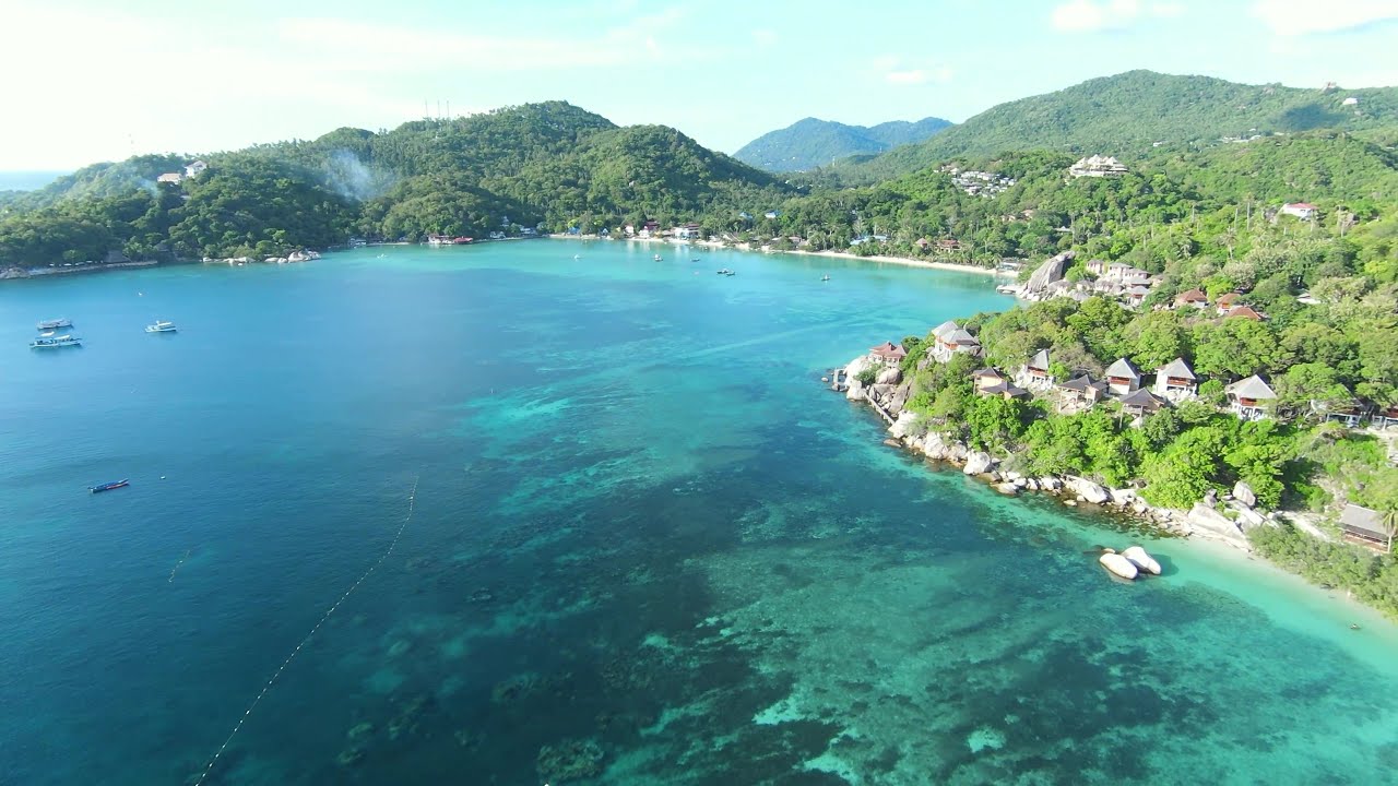 Best Views on Thailand . Koh Tao . Chalok Bay . by Drone