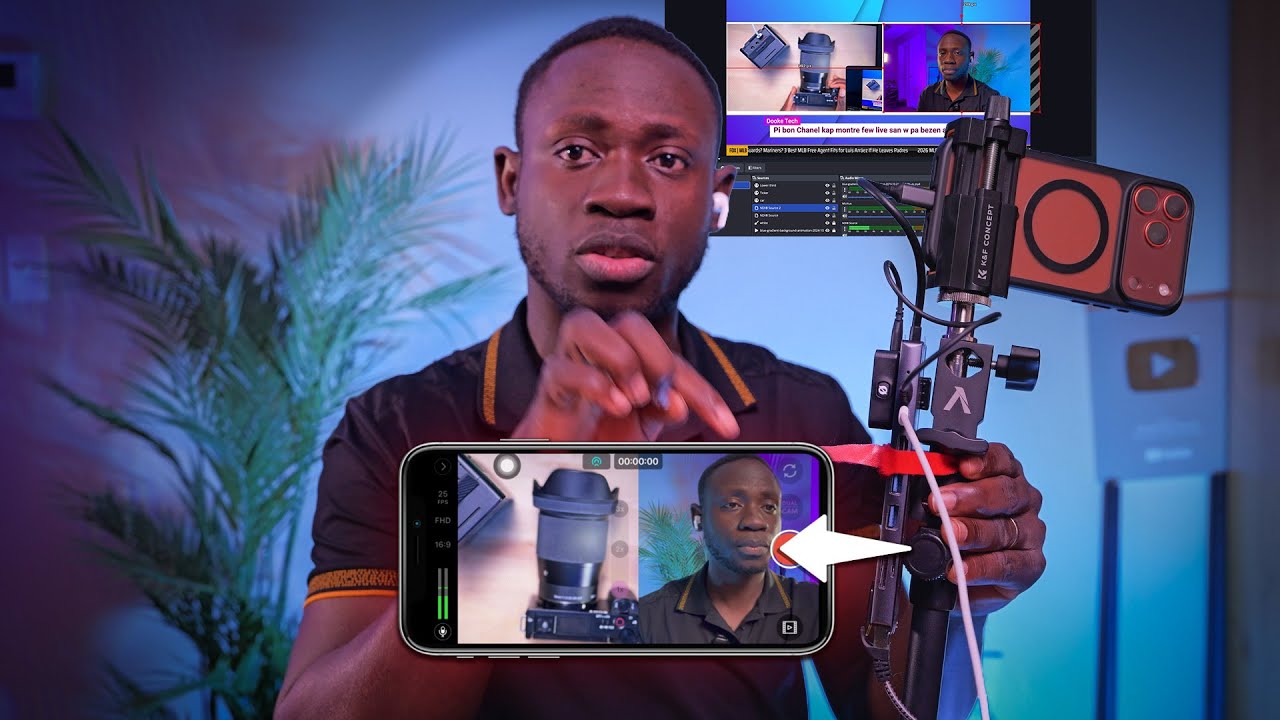 Men koman pou itilize tou 2 kamara telefon nan pou fe live pwofesyonel.