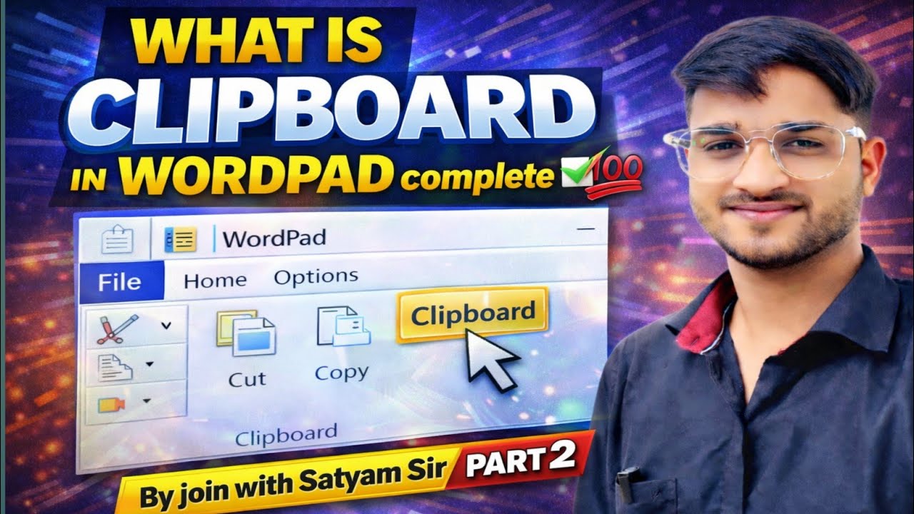 What is clipboard in wordpad complete ✅💯 By join with Satyam Sir #wordpad#clipboard#copy#cut#paste💞💞