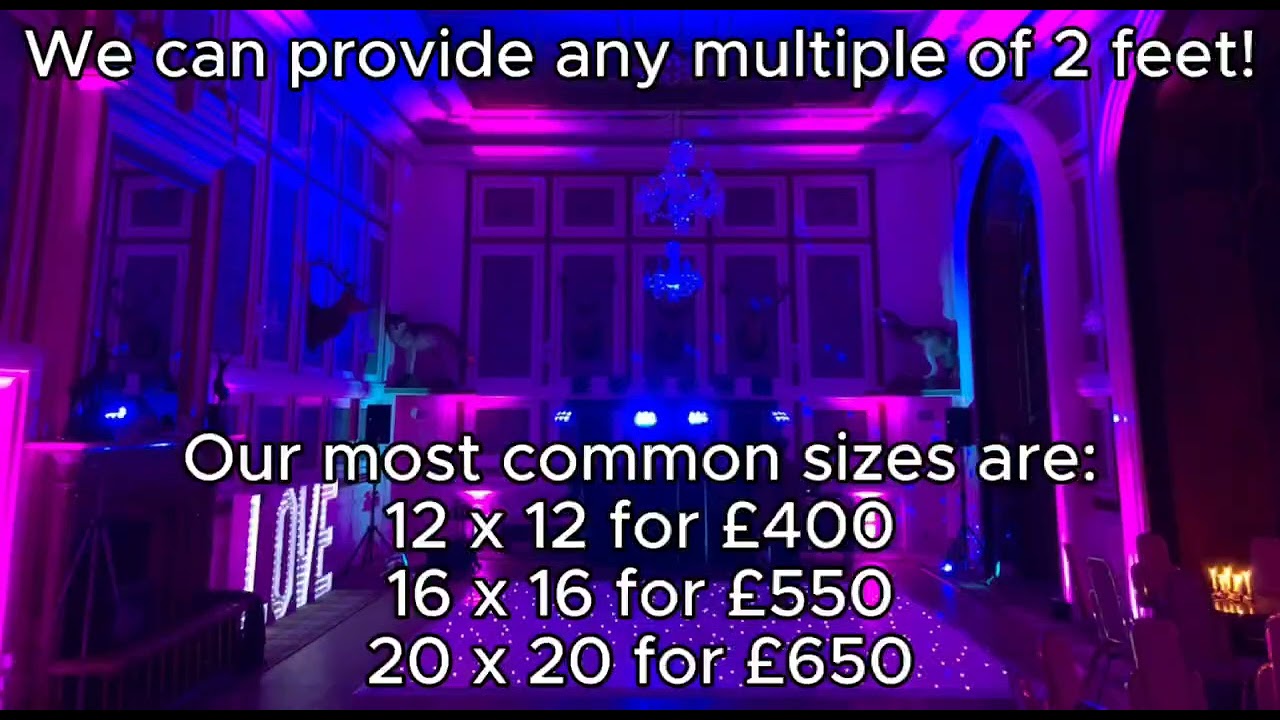 White led dance floor hire from Platinum Discos.