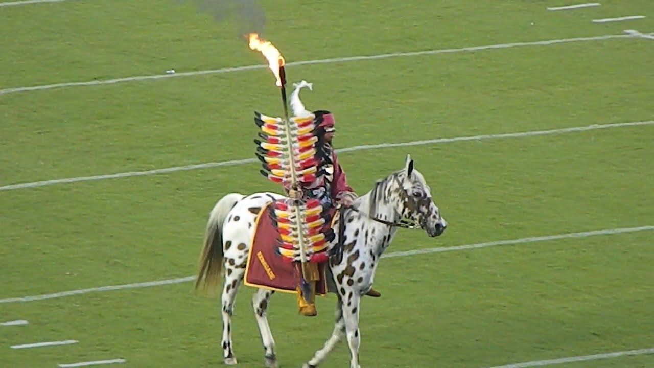 Chief Osceola and Renegade | Seminoles Entrance - Planting the Spear 9/6/14