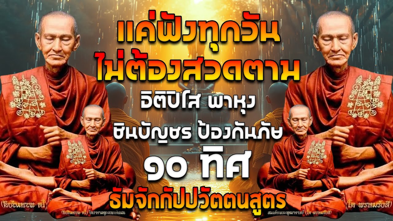 ไม่ต้องไปวัดก็ฟังทุกวัน 🙏 อิติปิโส พาหุง ชินบัญชร ป้องกันภัย มหาเมตตาใหญ่ ๑๐ ทิศ ธัมจักกัปปวัตตนสูตร