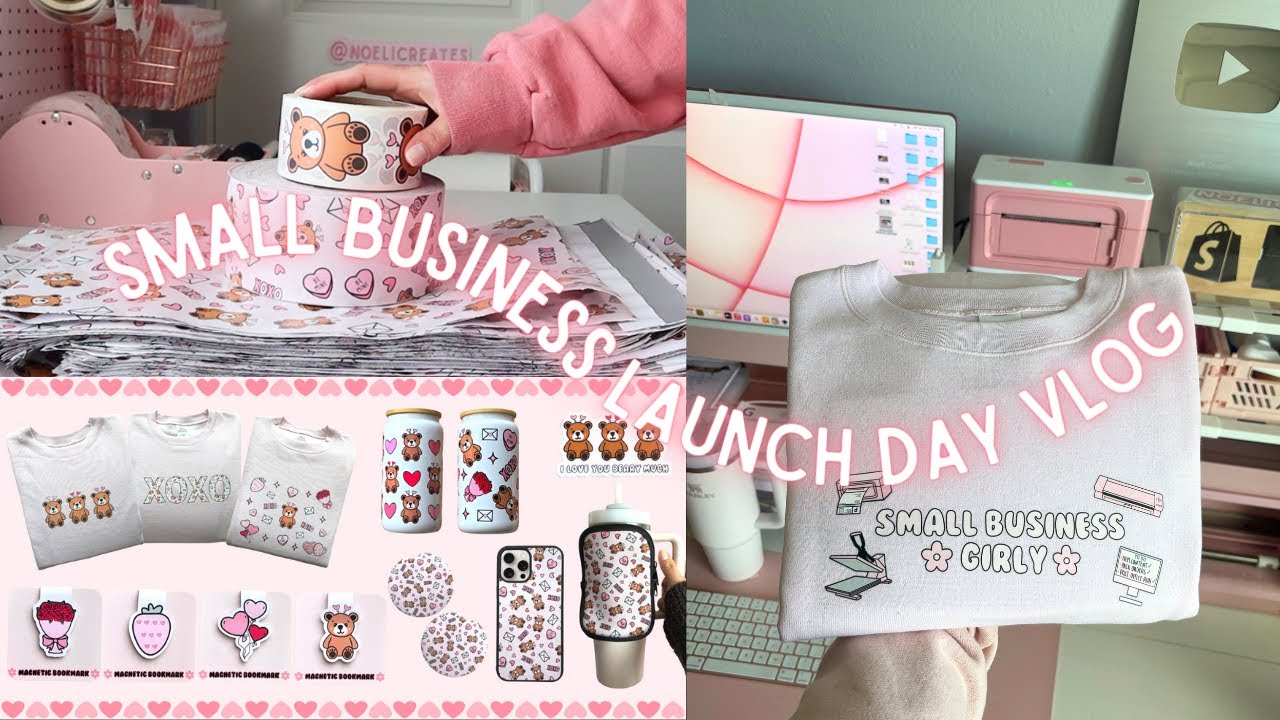 Small Business Launch Day Vlog | Digital Files For Cup Making, Budget Friendly Custom Packaging