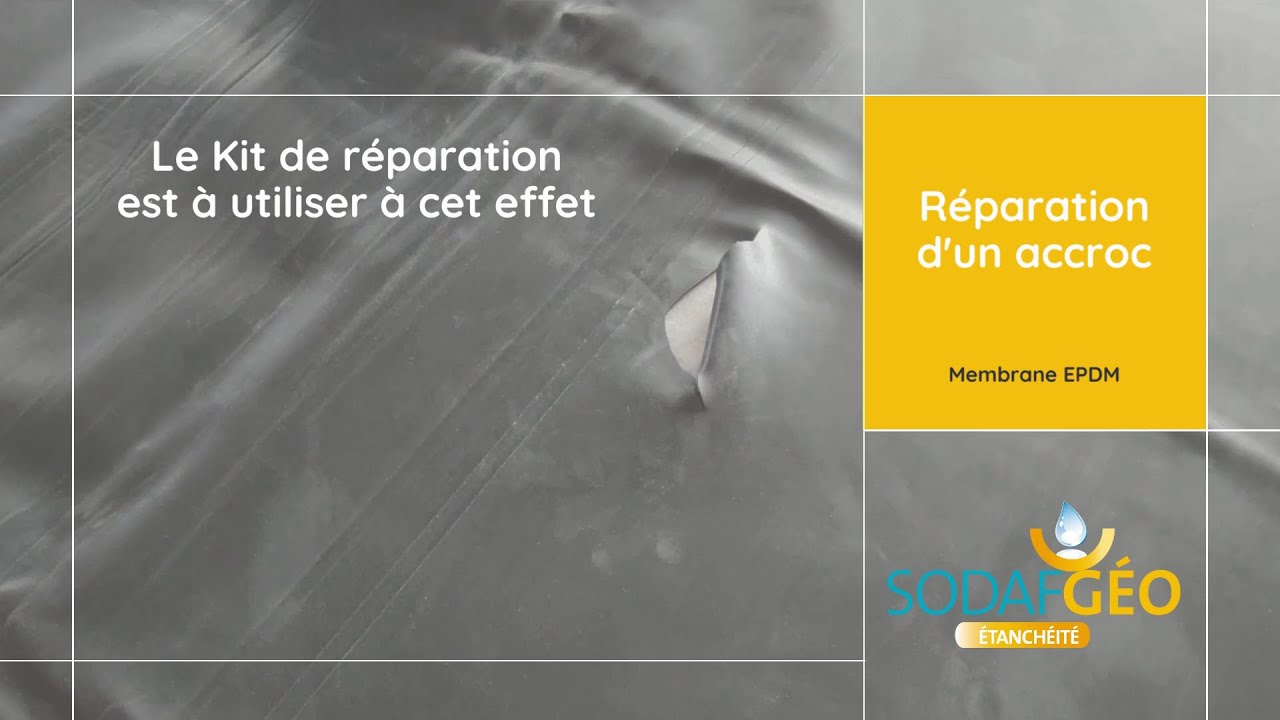 Réparation d'un accroc - bassin membrane EPDM