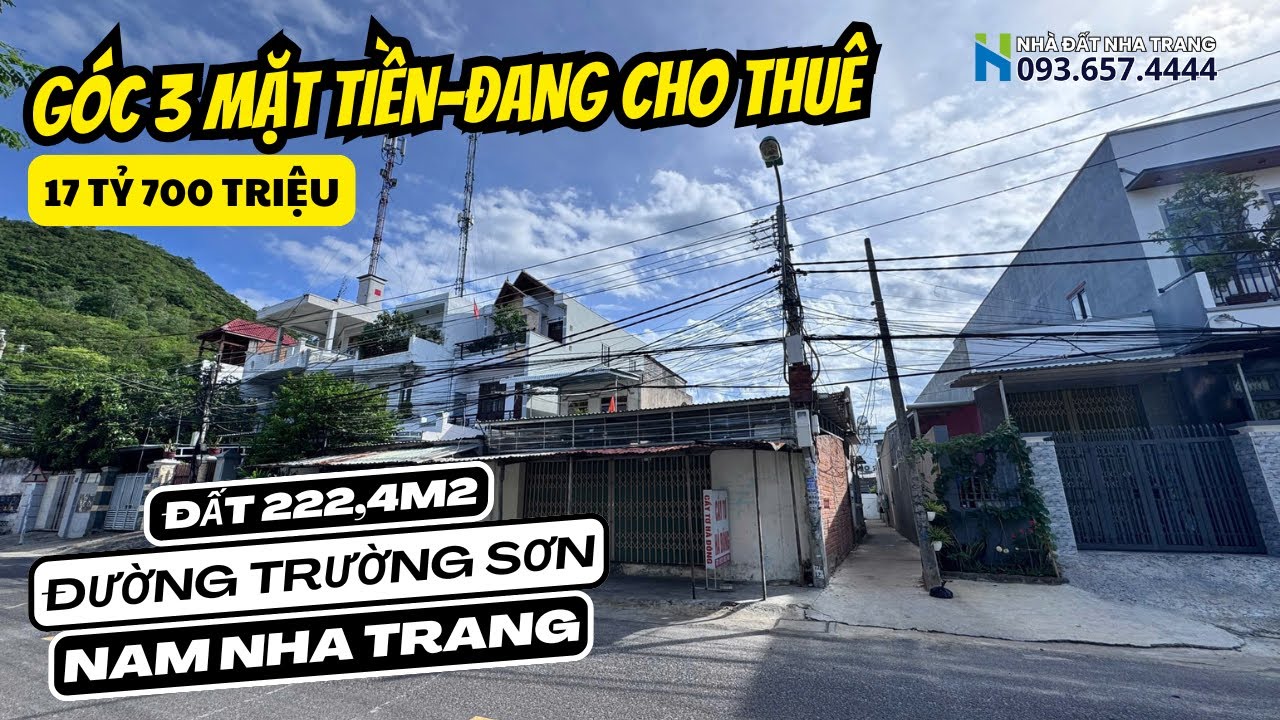 BĐS góc 3 mặt thoáng| Diện tích 222,4m2 đường Trường Sơn - cách Biển 1,5km