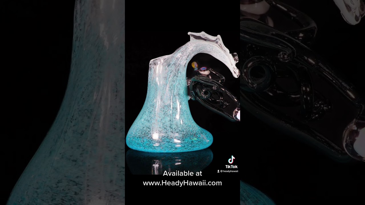Realistic GLASS Squid Wave piece! Get Barreled!🌊🦑✨ #glassart #heady