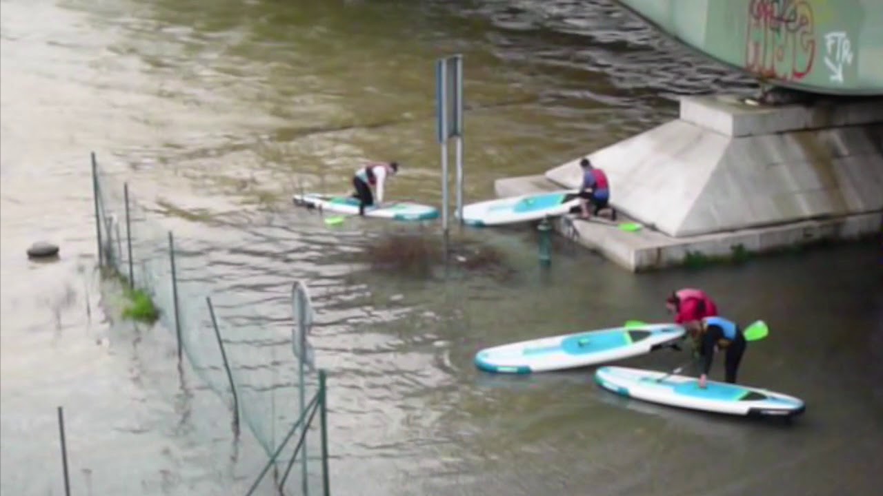 Paddle sur la Seine, Rouen Crue/Inondation 2018
