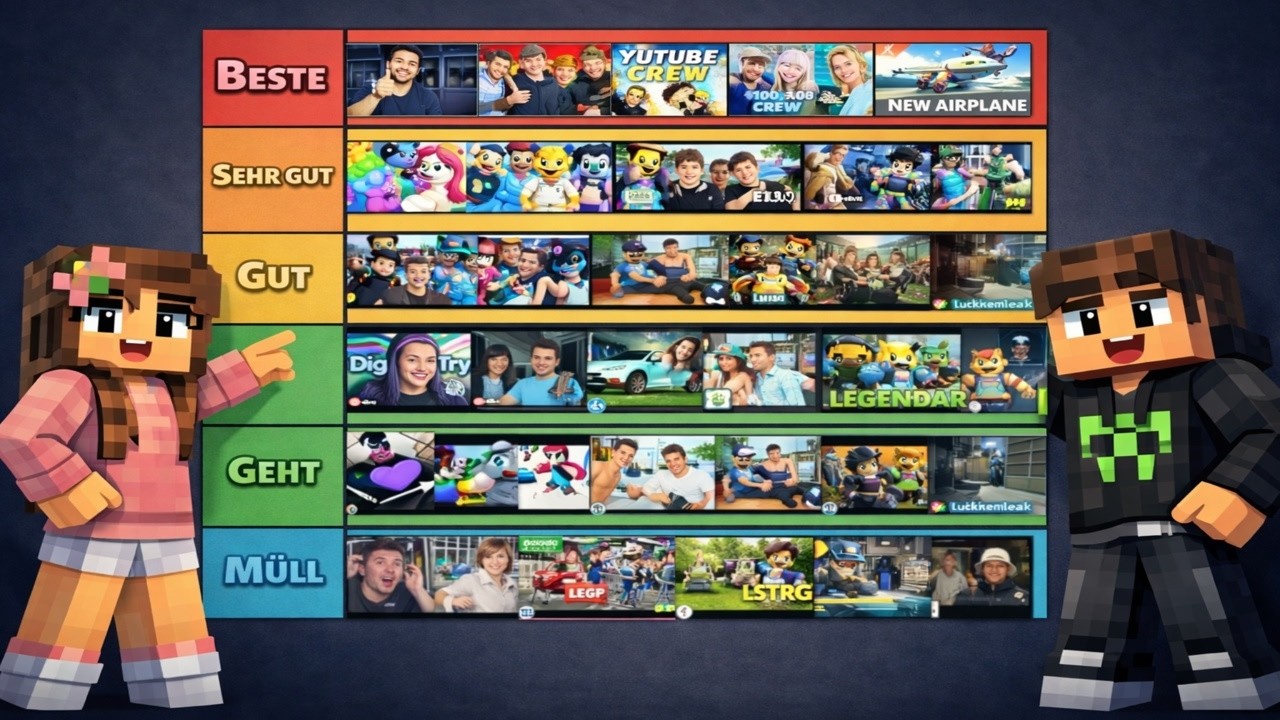 YouTuber Songs TIER LIST 🔥 Von CRINGE bis LEGENDÄR (Teil 1)