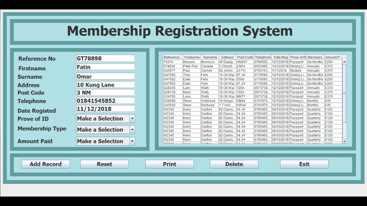 How to Create a Registration Systems Using JTable in Java Eclipse - Full Tutorial