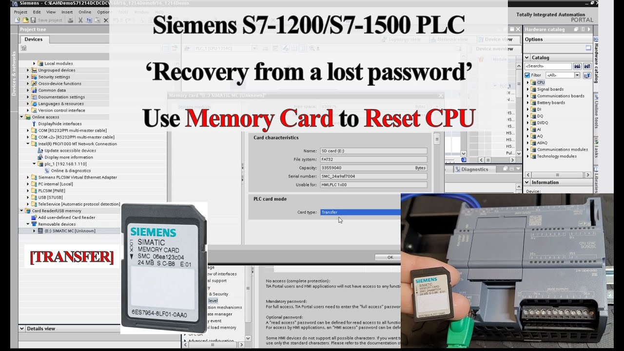 SC03. Использование карты памяти для сброса настроек ПЛК Siemens с паролем (ЦП S7-1200/S7-1500)