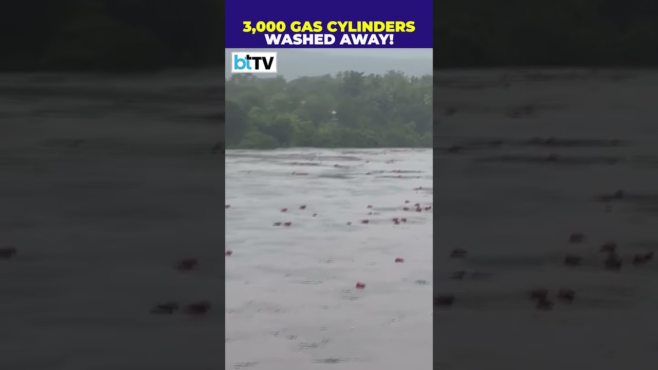 Heavy Rains Wash Away 3,000 Gas Cylinders Into River | Collector Issues Big Warning