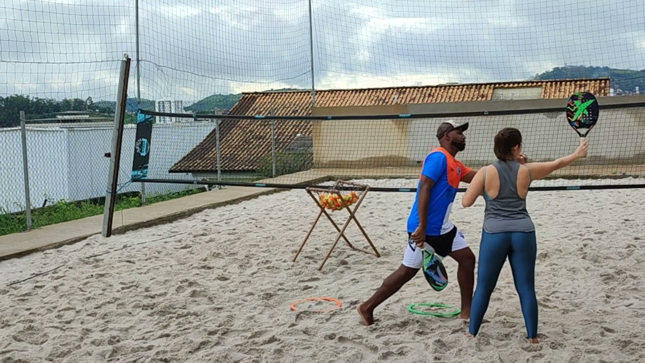 aula de Beach TENNIS iniciante primeira aula PARTE 1/3