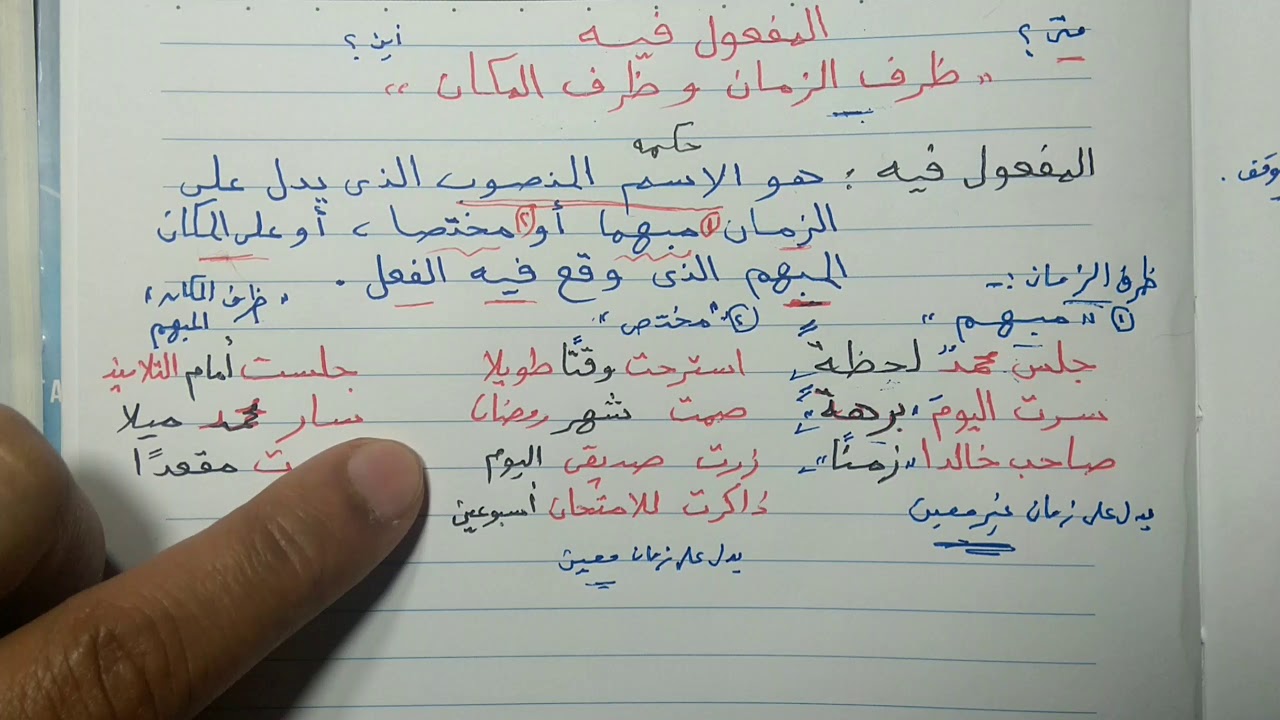 1/المفعول فيه ( ظرف الزمان والمكان )،نحو الصف الثاني الإعدادي الأزهري ترم ثاني ، أ/ إسلام الجنايني .