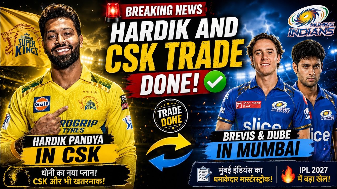 🚨 HARDIK TO CSK DONE? 😱 DUBE & BREVIS TO MI? Biggest IPL 2027 Trade Shock! | CSK Breaking News