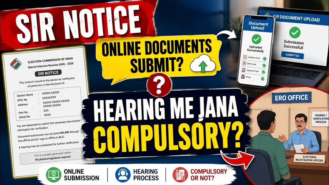 SIR Notice: Online Documents Submit Karne Ke Baad Bhi Hearing Me Jana Compulsory Hai? | SIR 2026