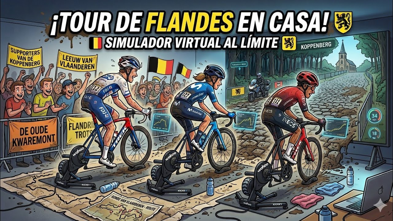 Zwift Carrera Ronde van Vlaanderen Tour de Flandes 2025 Kwaremont After Party Portal Climb Bug Race