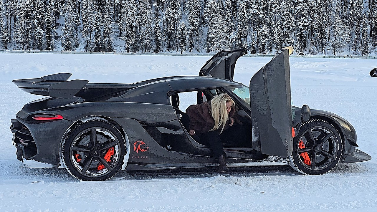 BILLIONAIRE LADIES WITH THEIR EXPENSIVE CARS AT THE ICE ST MORITZ 2026