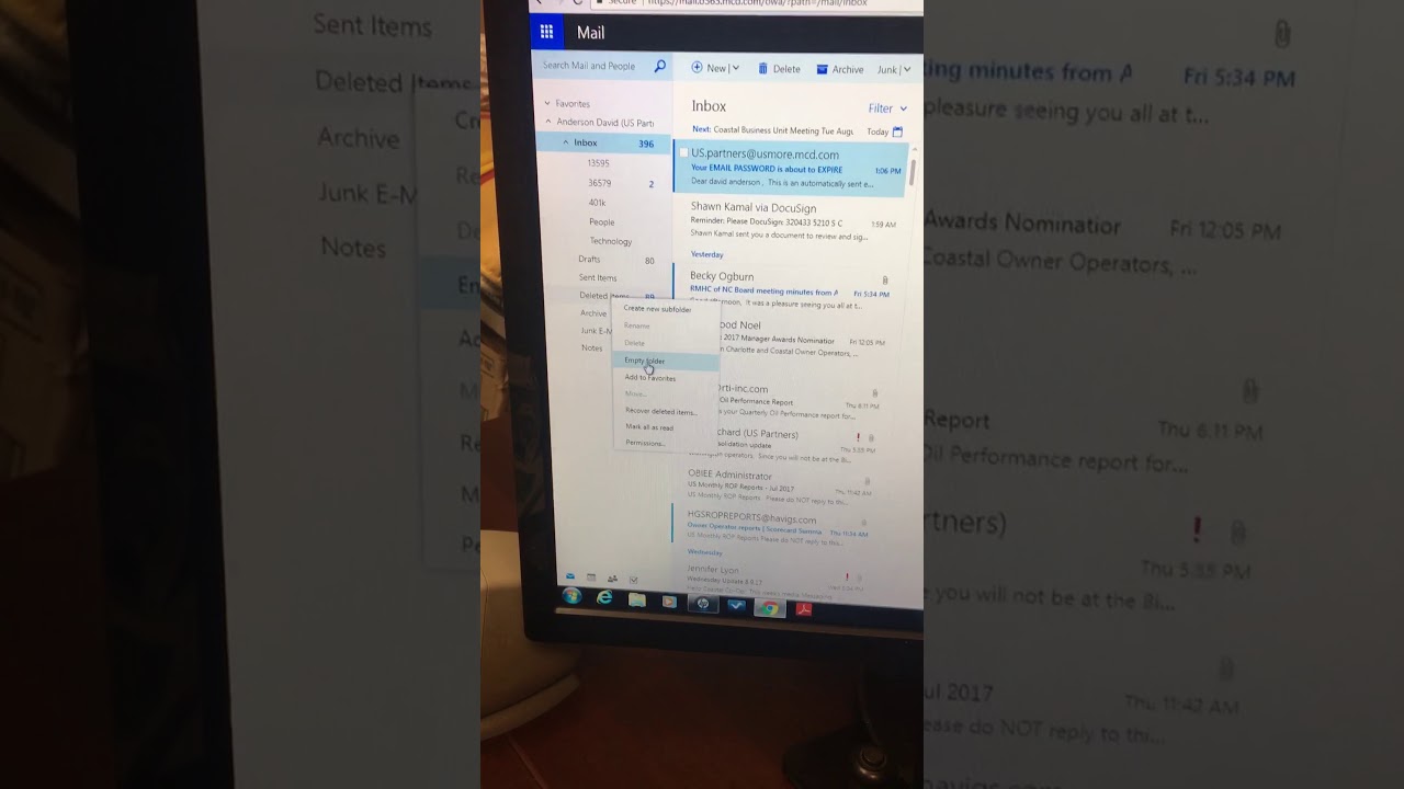 Deleting All Emails In An Outlook Folder