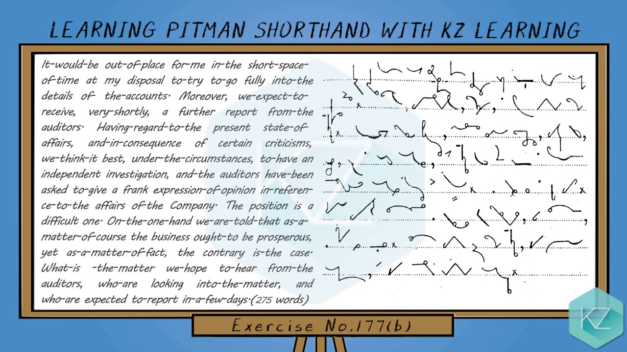 Exercise No.177 @ 80 WPM - Pitman Shorthand Dictation - KZ Learning