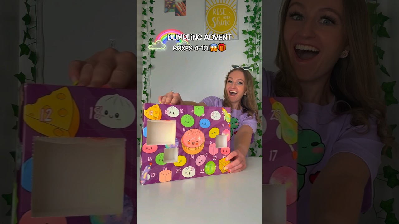 [ASMR] UNBOXING A *GIANT* DUMPLING ADVENT CALENDAR 2026!!😱✨⁉️ (BOXES 4-10!!🫢) #Shorts #dumplings