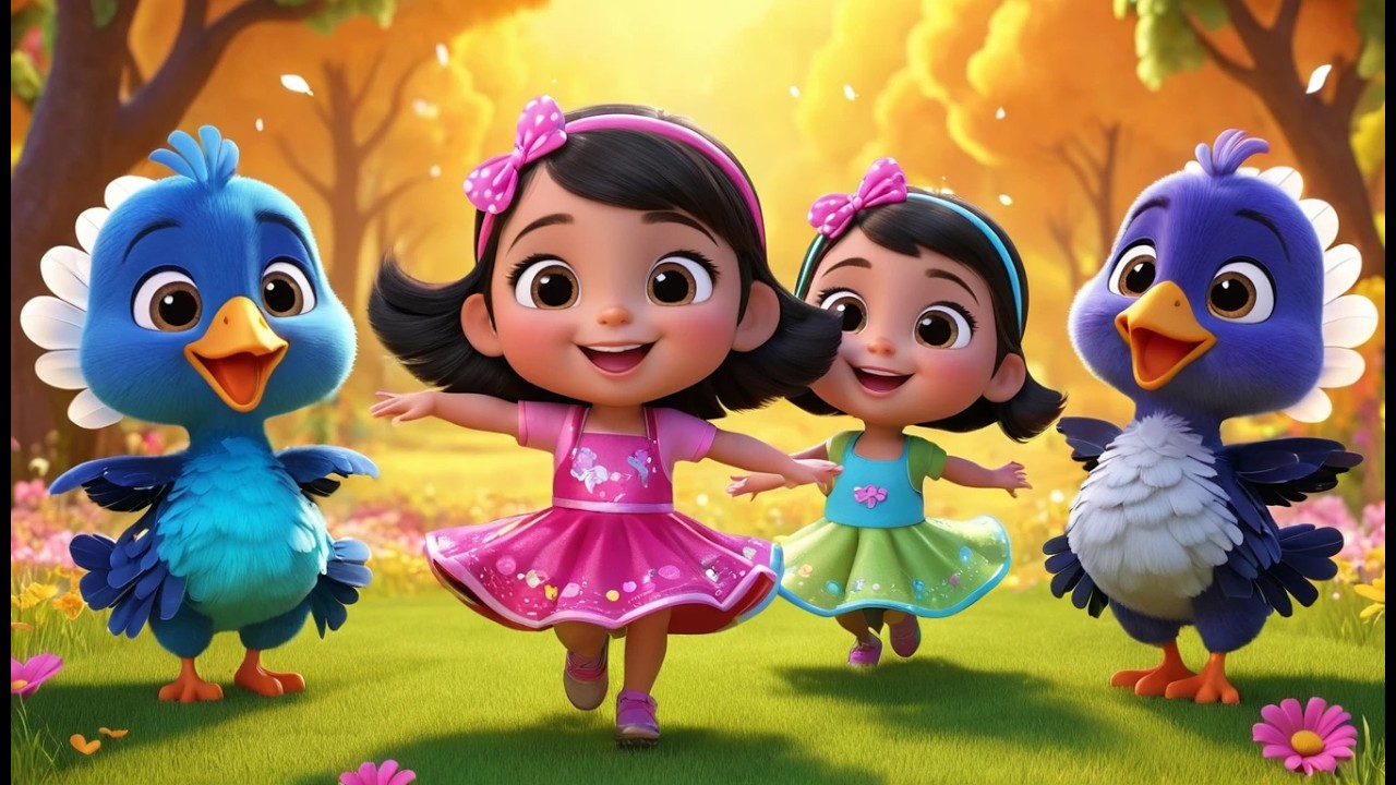 Three Little Turkeys 🦃 Feather Dance Battle | Funny Farm Dance Song for Kids | Playful Nursery Rhyme