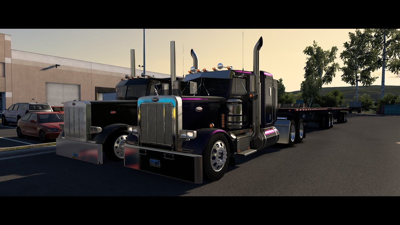 American Truck Simulator,  Peterbilt 359 FLX, PM Rogers Lowboy,  1.57patch Test