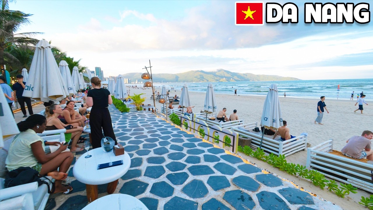 Da Nang VIETNAM My Khe Beach So Beautiful These Day - Clean, Happy Crowds, Amazing Relaxing Vibes