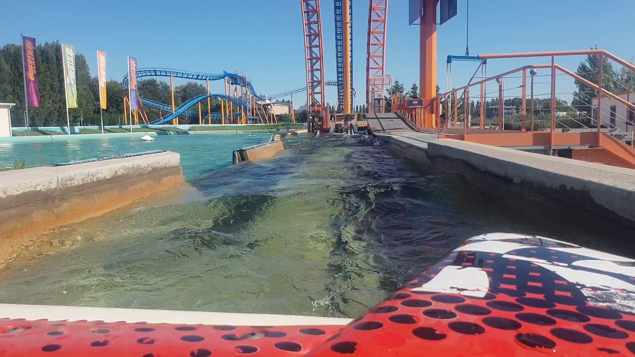 Divertical Mirabilandia watercoaster on seat POV