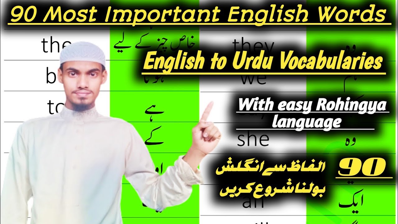 90 Most Important English Words | English To Urdu Vocabularies | By Riyaz Mantiqi