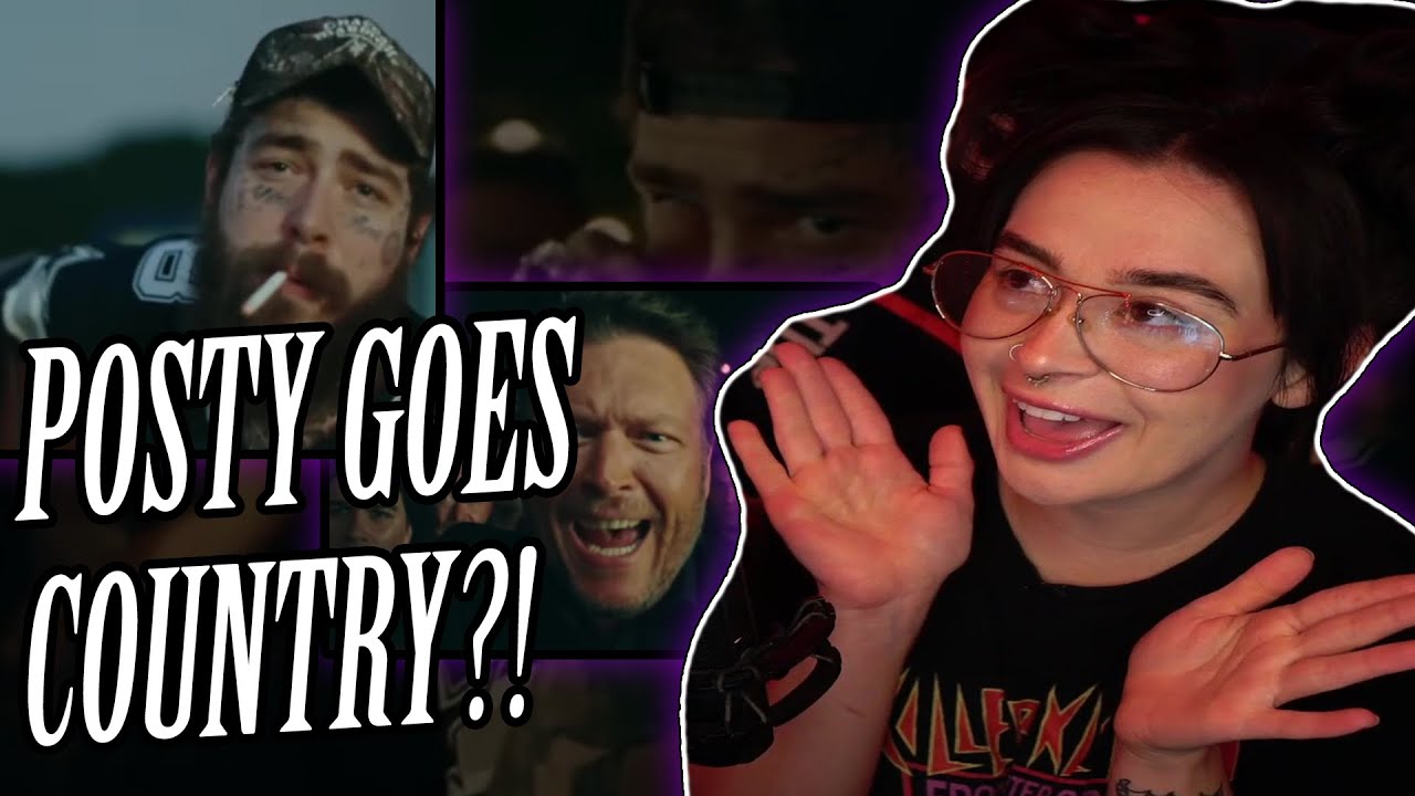 Post Malone ft. Blake Shelton - Pour Me A Drink (Official Video) || Goth Reacts