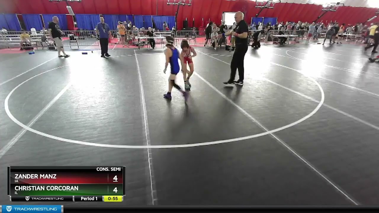 77 Lbs Cons. Semi - Zander Manz, IA Vs Christian Corcoran, IL 8a65