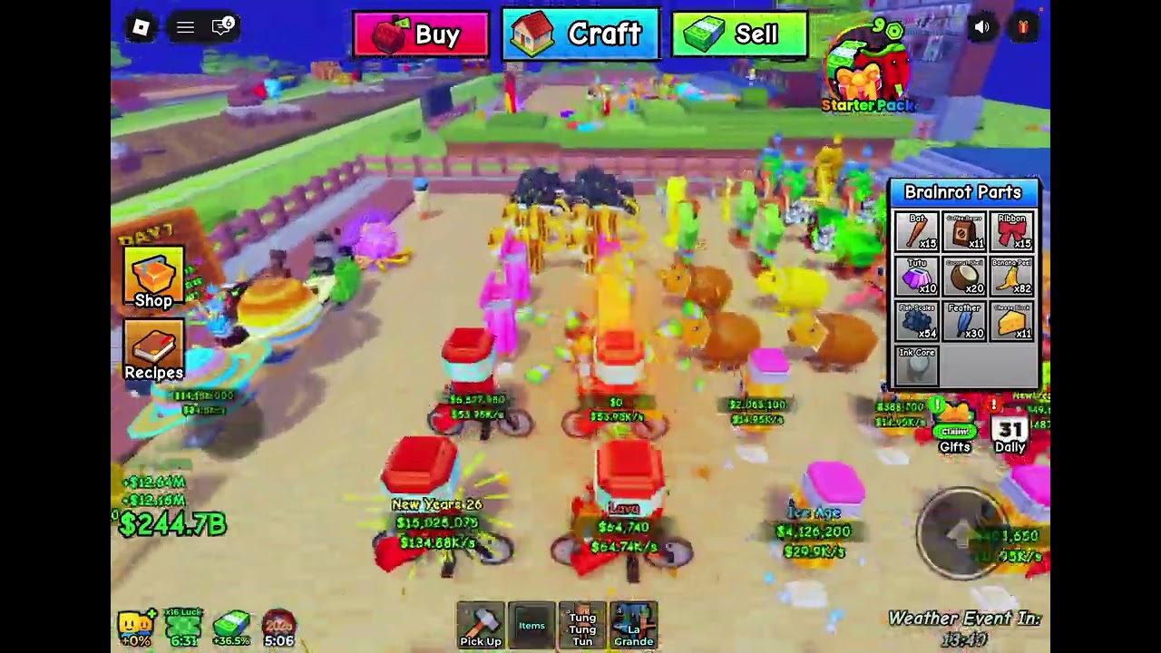 Playing admin in craft brainrot vid to long so no end:)🌸