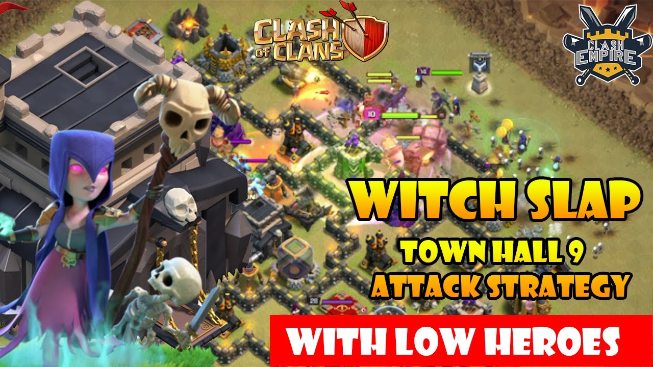 Witch Slap Th9 | Witch Attack Th9 With Low Heroes | Th9 Attack Strategy | Clash Of Clans