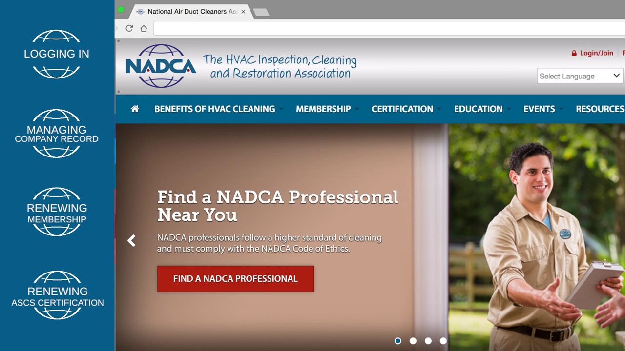 Website Tutorial for Managing your NADCA Member Profile
