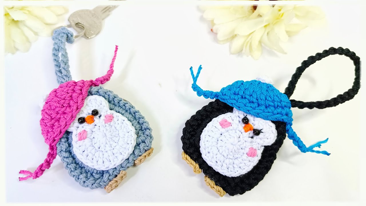 Crochet keychain | gantungan kunci rajut penguin | crochet penguin keychain