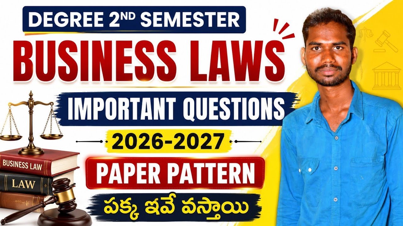 BUSINESS LAWS IMPORTANT QUESTIONS DEGREE 2ND SEMESTER BUSINESS LAWS IMP ||B.LAW||SEM-2||OSMANIA