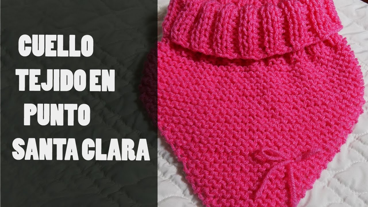 DIY CUELLO EN PUNTO SANTA CLARA CON DOS AGUJAS