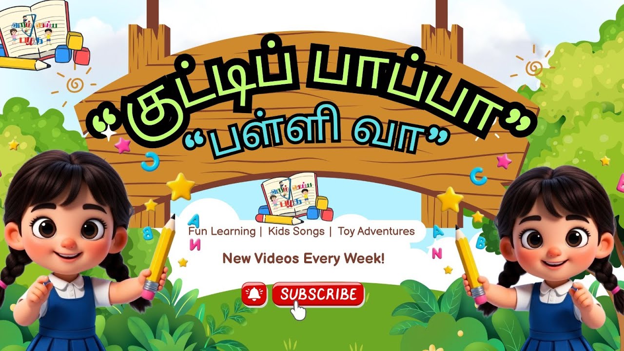 குட்டிப் பாப்பா பள்ளி வா | Tamil Kids Songs | அறம் செய்ய பழகு