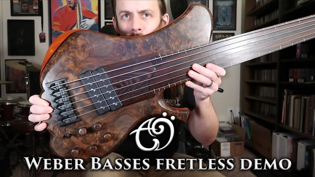 Weber Basses Claro Walnut 6 String Fretless Single Cut Demo
