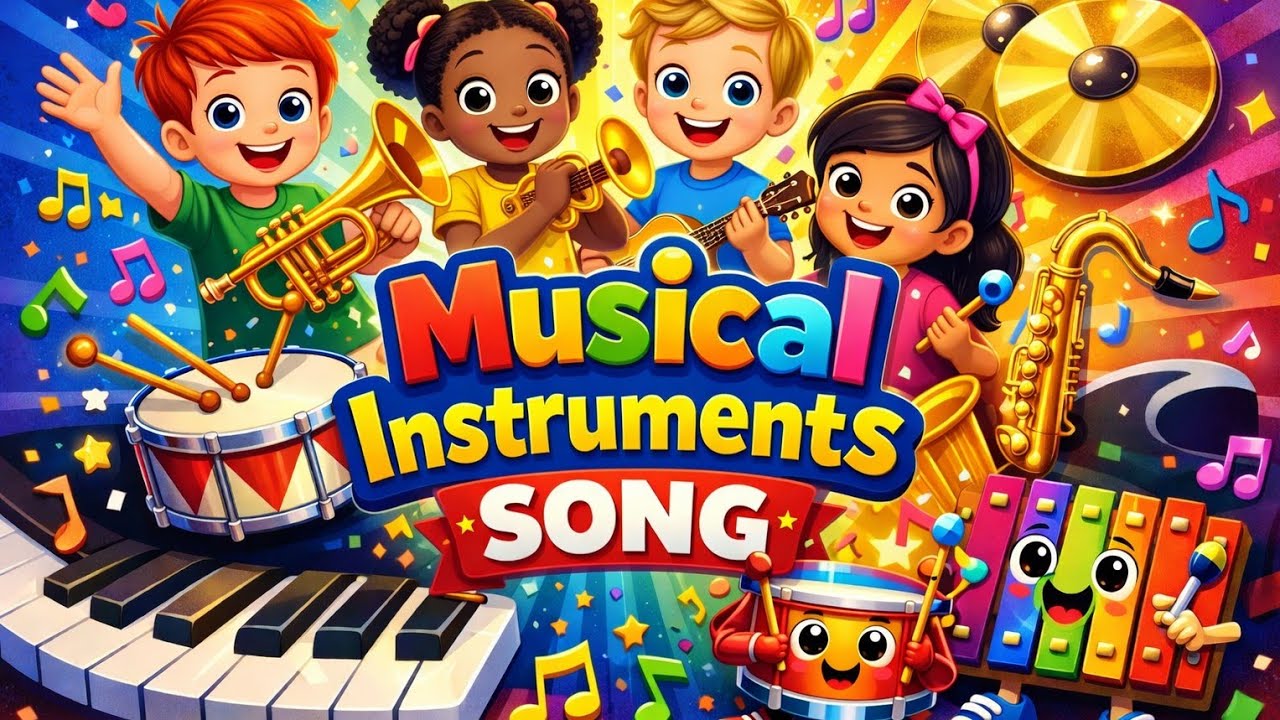 Musical Instruments Song 🥁🎺 | Learn Instruments for Kids | Fun Kids Songs & Rhymes#rhymes #kids