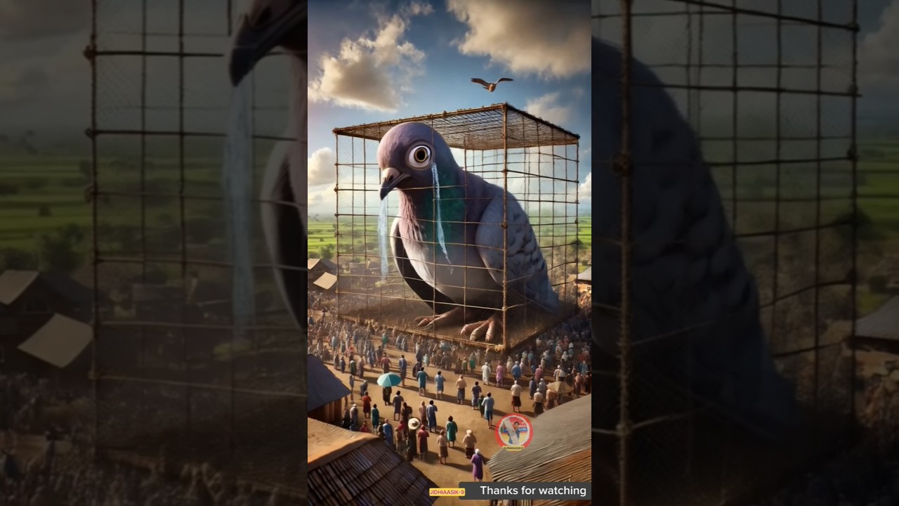 A big pigeon enters the village | True story of the pigeon and the hen 😭 