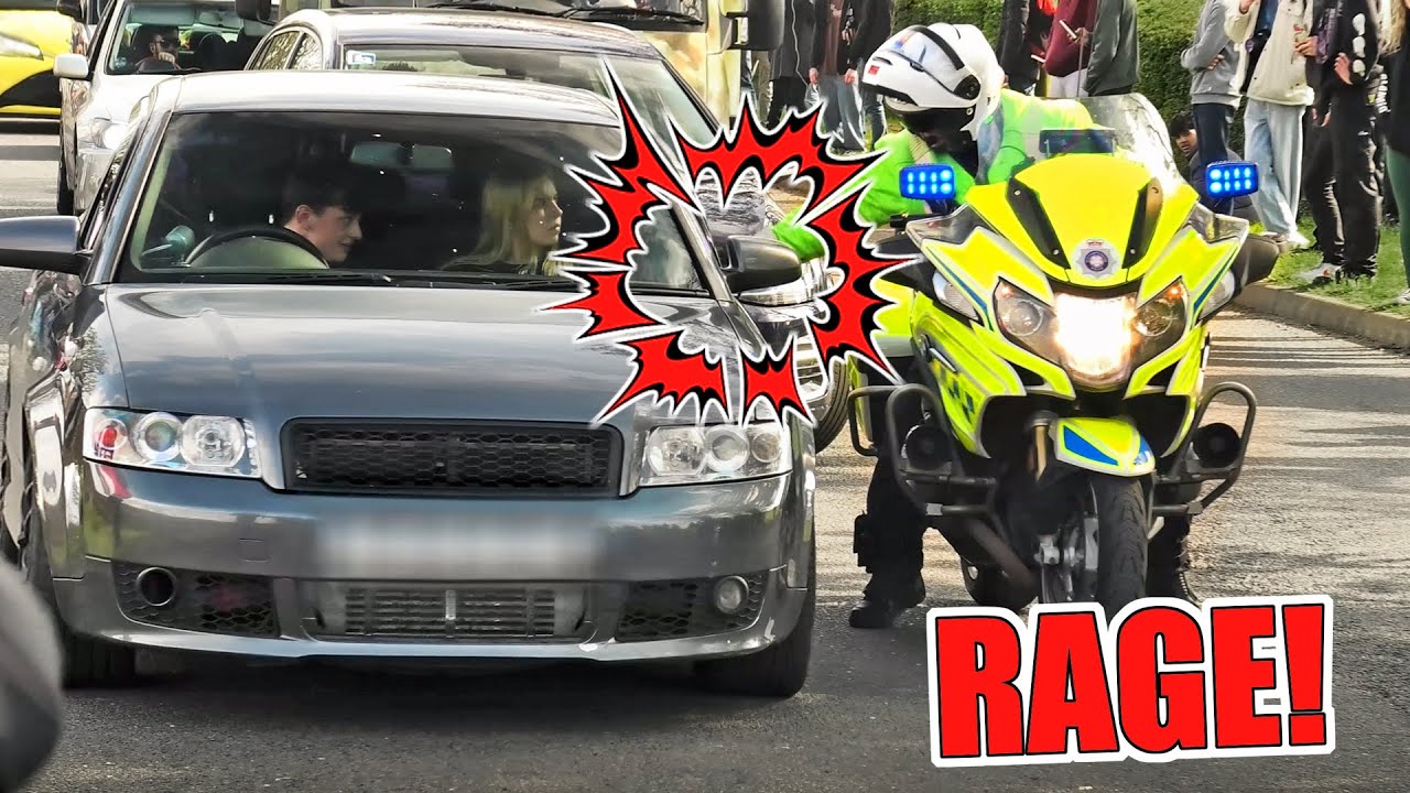 ANGRY Policeman Slams Door of Audi Leaving JapFest 2023!