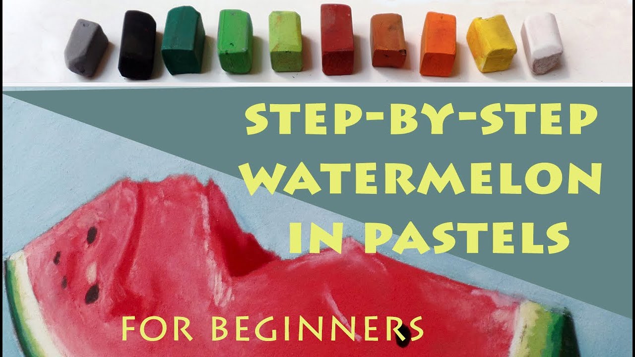 How to paint a Watermelon, step-by-step pastel demo