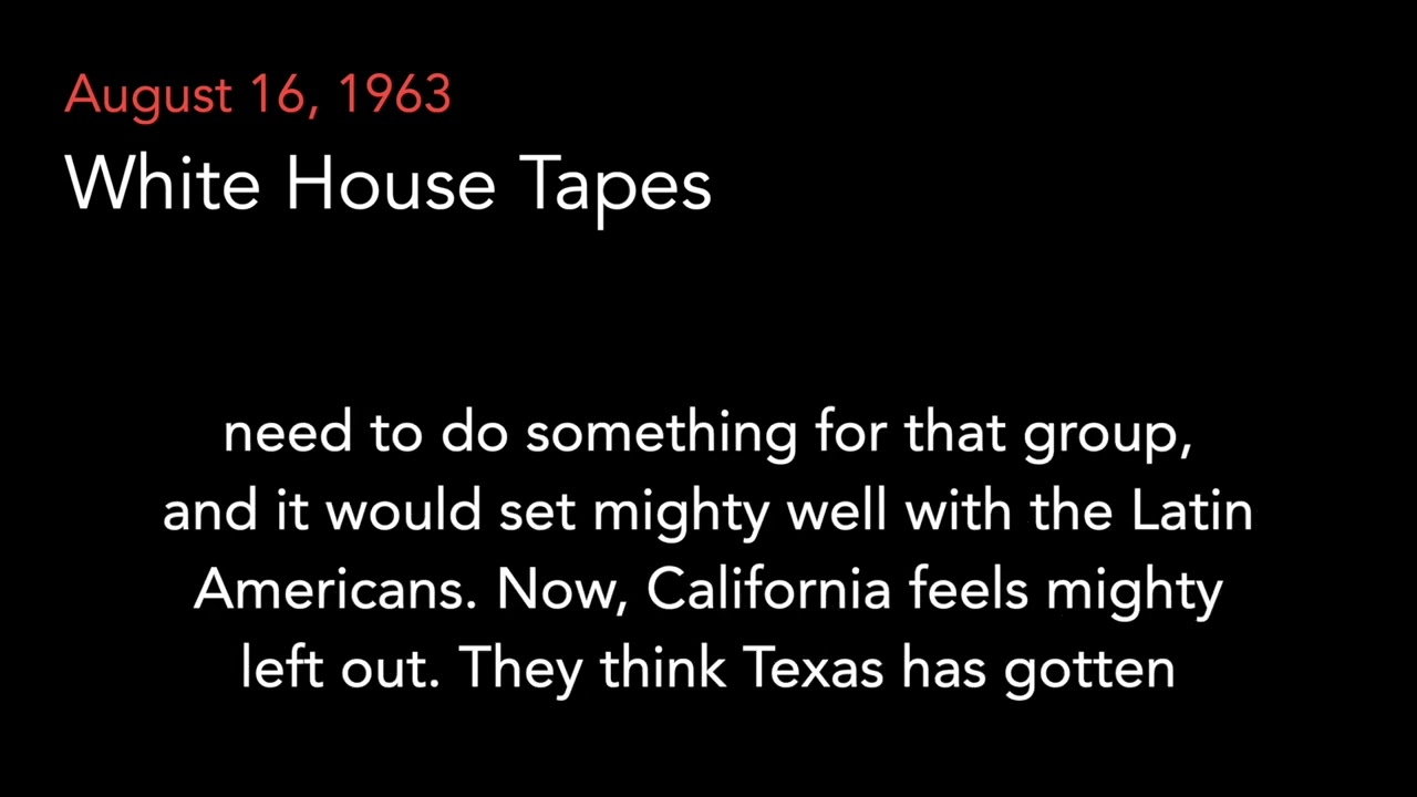 White House Tapes | Aug. 16, 1963 (JFK-LBJ) [clip]