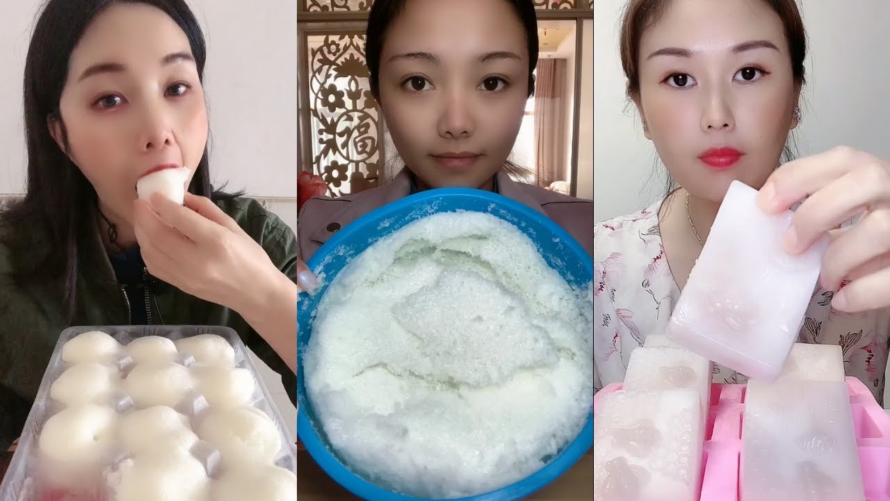 【ASMR】BUBBLE FOAM ICE EATING ASMR ❄️ MILKY FROZEN BUBBLES FOAM ICE CRUNCHY SOUNDS 氷を食べる | Buz yemek